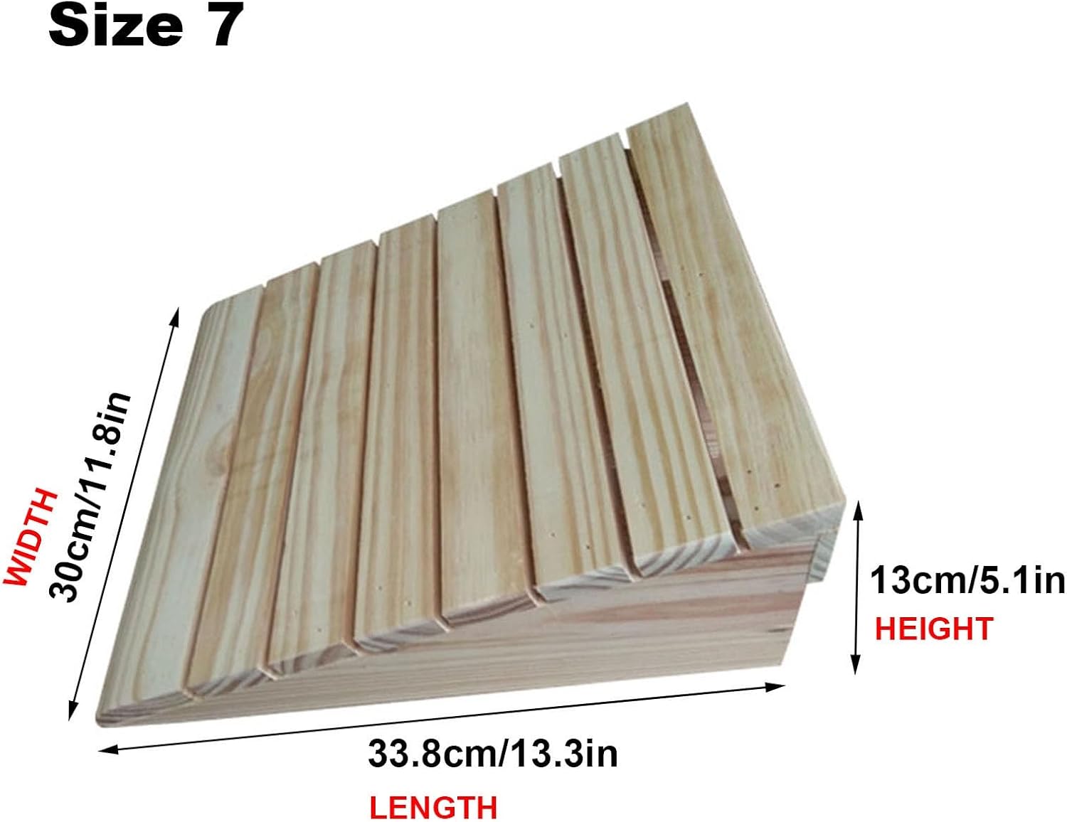 Threshold Ramp for Doorways 2-6 Inch Rise Portable Wheelchairs Ramp Front Door Entry Ramp, Wooden Non-Skid Transition Ramps for Steps, Garage, Patio, Porch, and Shed (Size : 13.3x11.8x5.1in/33.8x30x1