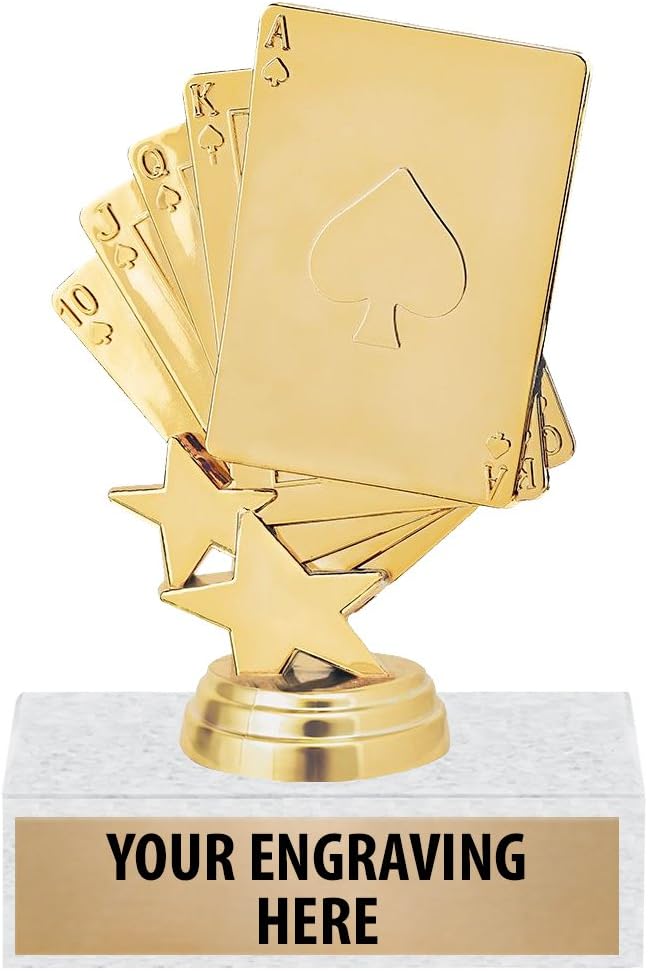 6' Gold Poker Trophies - Personalized Royal Flush Poker Trophy Awards Prime