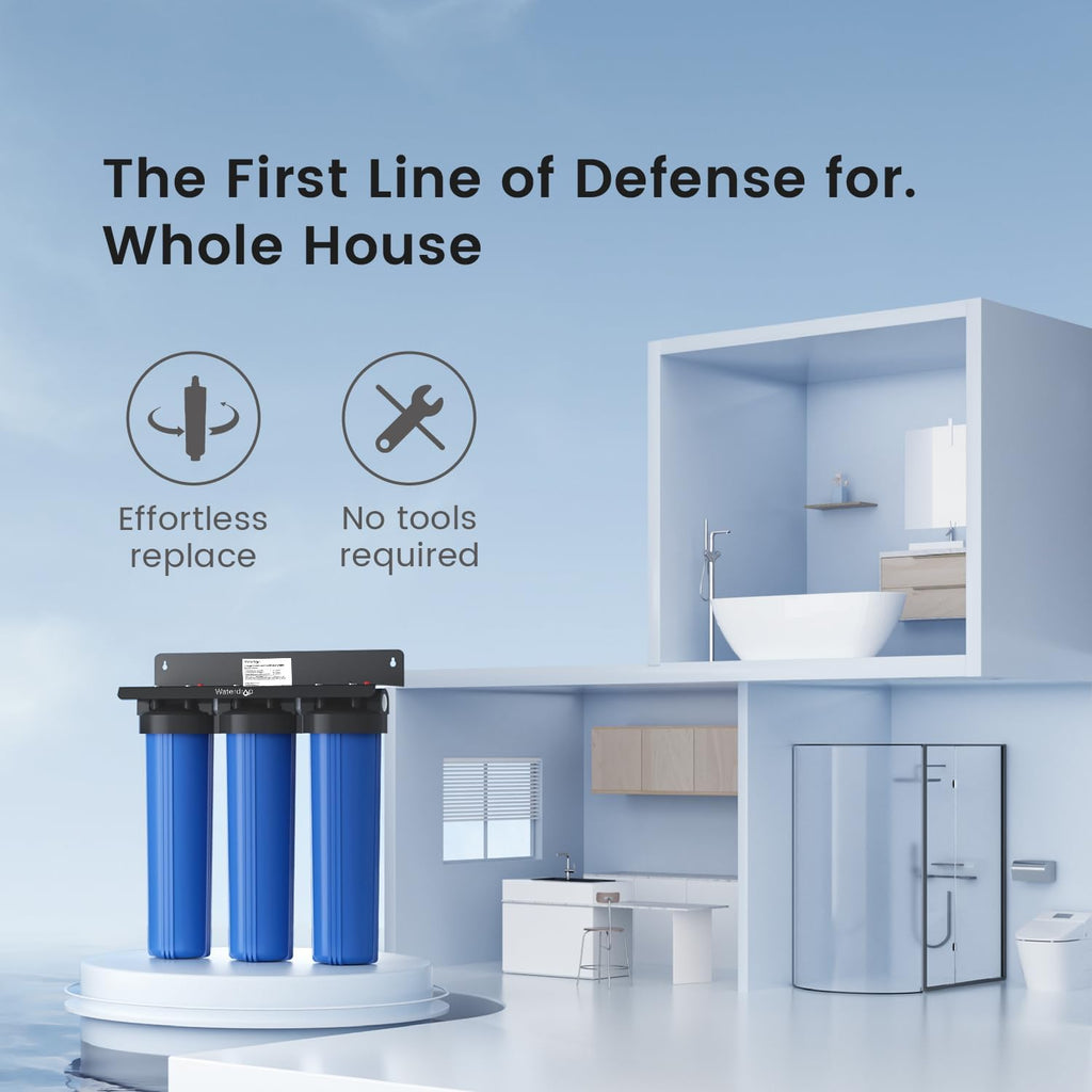 Waterdrop WH20F Whole House Water Filter, Compatible with WHF3T-FG, 2 Pack, iSpring WGB32BM, Express Water WH300SICS, HQUA WF3-01, Any 20' x 4.5' System, Reduces Iron, Manganese