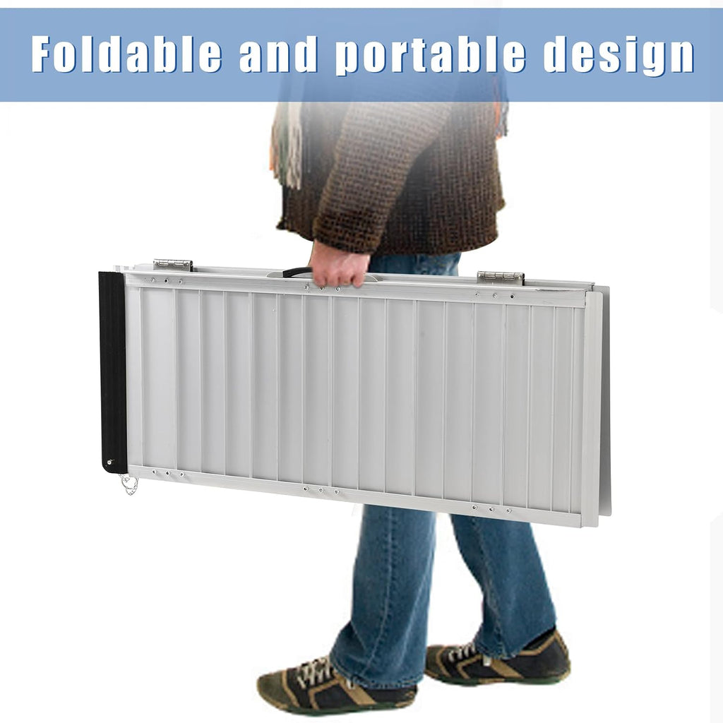 Portable Wheelchair Ramp 6ft, Double Non-Slip, Aluminum Collapsible Wheelchair Ramp, Home Threshold Ramp, YMINCGGM Manufacturing Load Capacity Up to 800lbs, Suitable for Doorways, Steps