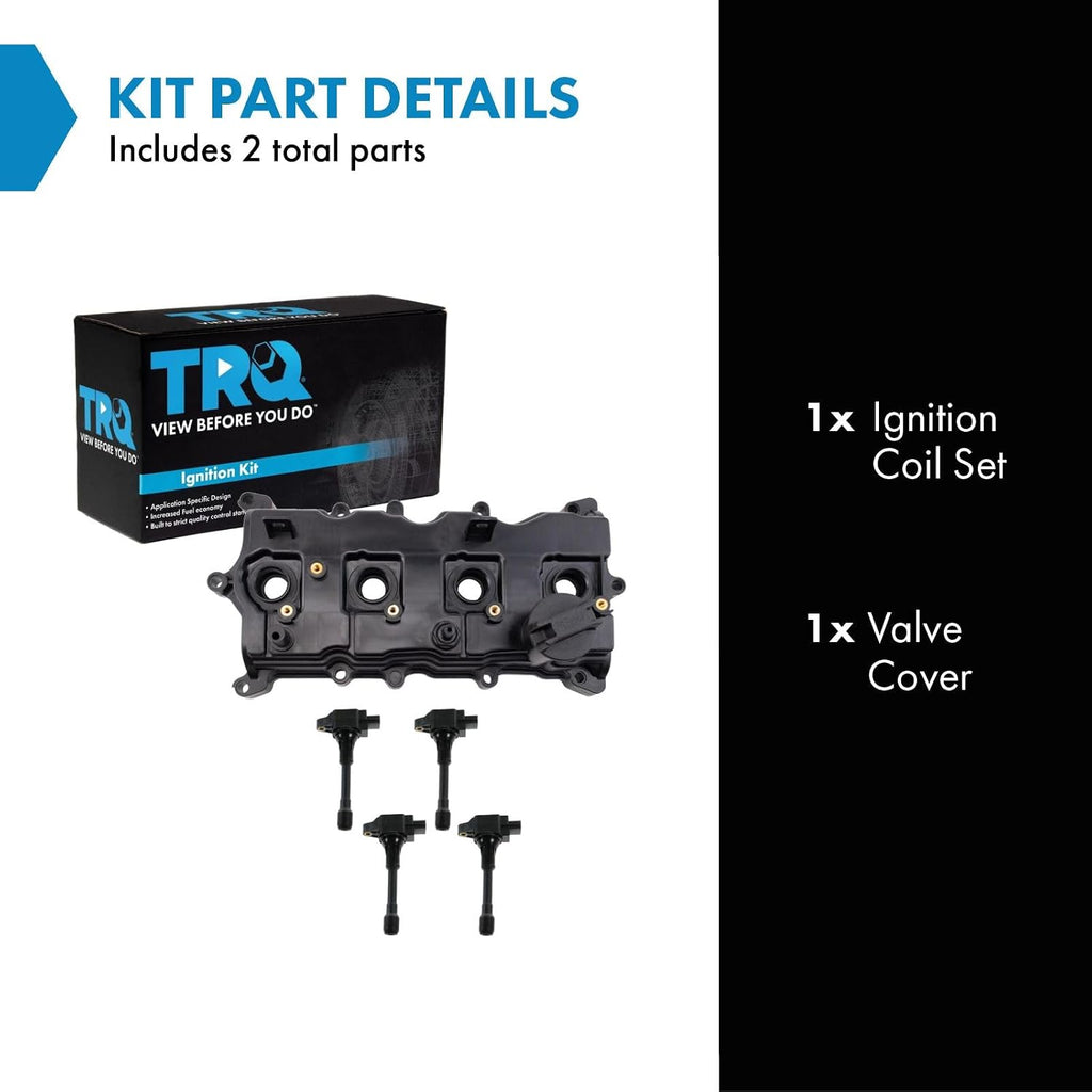 TRQ Ignition Coil Kit 5 Piece Compatible with 2008-2012 Nissan Rogue
