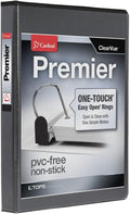 Cardinal 10301 Easy-Open ClearVue Locking Slant-D Binder, 1-Inch Cap, 11 x 8 1/2, Black (Pack of 12)