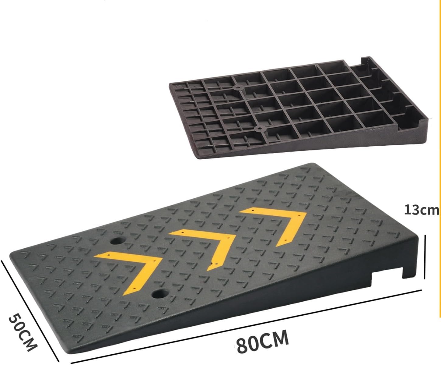 Rubber Kerb Ramps 4-7 inches Height, Heavy Duty Threshold Ramps for Driveway, Mobility Scooter/Step, 20 Ton Load Capacity(Rise 4 inch/10cm)