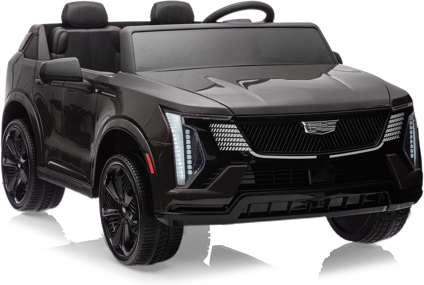 24V Ride On Car, Licensed Cadillac Battery Powered Electric Vehicle w/Remote Control, 2 Seater, 4-Wheel Shock Absorbers, Smooth Start, Music, LED Lights for Boys Girls