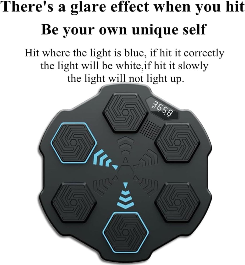 Music Boxing Punching Pads, Smart Boxing Machine with LED Counter Wall Mounted Boxing Training Punching Equipment, USB Charging Boxing Punch Pads for