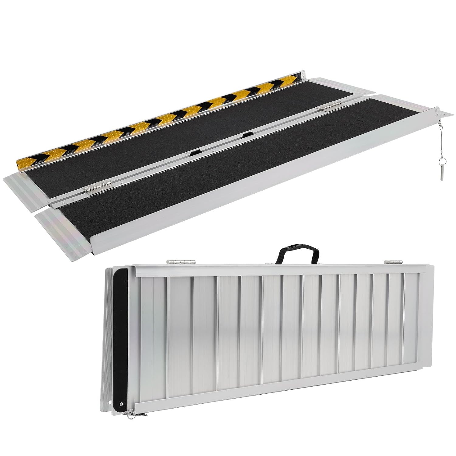 Wheelchair Ramp 4FT, Portable Ramps for Wheelchairs, Aluminum Non-Slip Folding Handicap Ramps for Steps, Outdoor Threshold Wheel Chair Ramps for Doorways, Porch, Cart, Stairs, Curbs