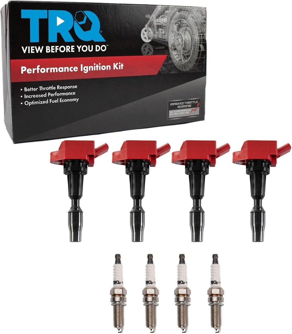 TRQ Ignition Coil and Spark Plug Kit 8 Piece Iridium Spark Plugs Compatible with 2015-2020 Hyundai Sonata 2017-2020 Santa Fe 2018-2021 Tucson 2016-2020 Kia Sorento 2017-2020 Optima 2017-2021 Sportage
