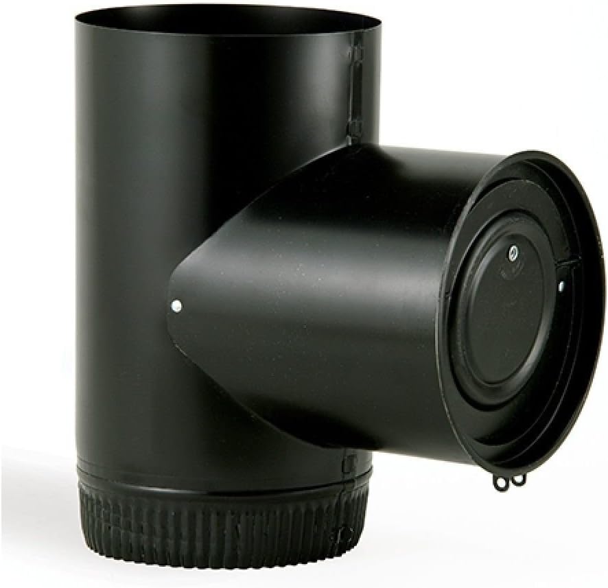 Vogelzang BD-06 Barometric 6' Damper Black Stove Pipe Draft Control Tee