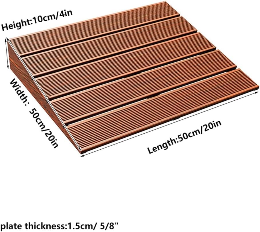 Wooden Threshold Ramp, 4' Rise Portable Doorway Ramp，Anti-Slip Curb Ramp for Wheelchair, Walker, Cart, Scooter, Front Door, Yard, Doorways