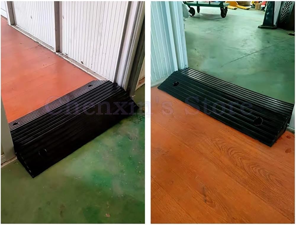 Transition Bridge Ramp 3' Rise Threshold Ramps for Doorways, Heavy Duty Wheelchair Ramp Rubber Driveway Curb Ramps for Door/Garage/Stairs/Steps