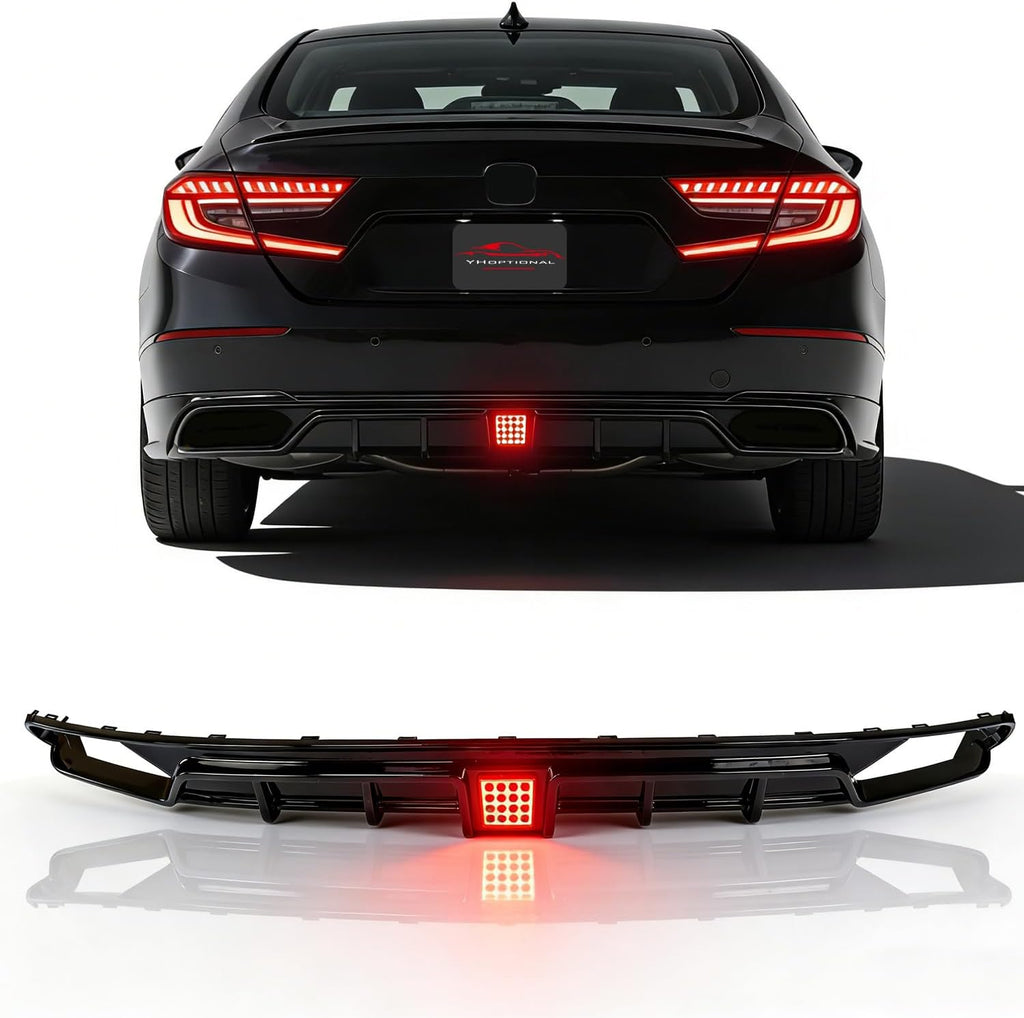 Front Bumper Lip Splitter Spoiler for 2018-2020 Honda Accord, Front Lower Bumper Valance Air Dam Deflector for 10th Gen Honda Accord Front Bumper Protector Accessories (Diffuser- Glossy Black)