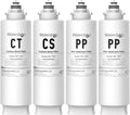 Waterdrop TSC Under Sink Water Filter Replacement, 1-Year Replacement Pack, 4-Pack (2 x TSPP, 1 x TSCS, 1 x TSCT), for Waterdrop TSC Under Sink Water Filtration System