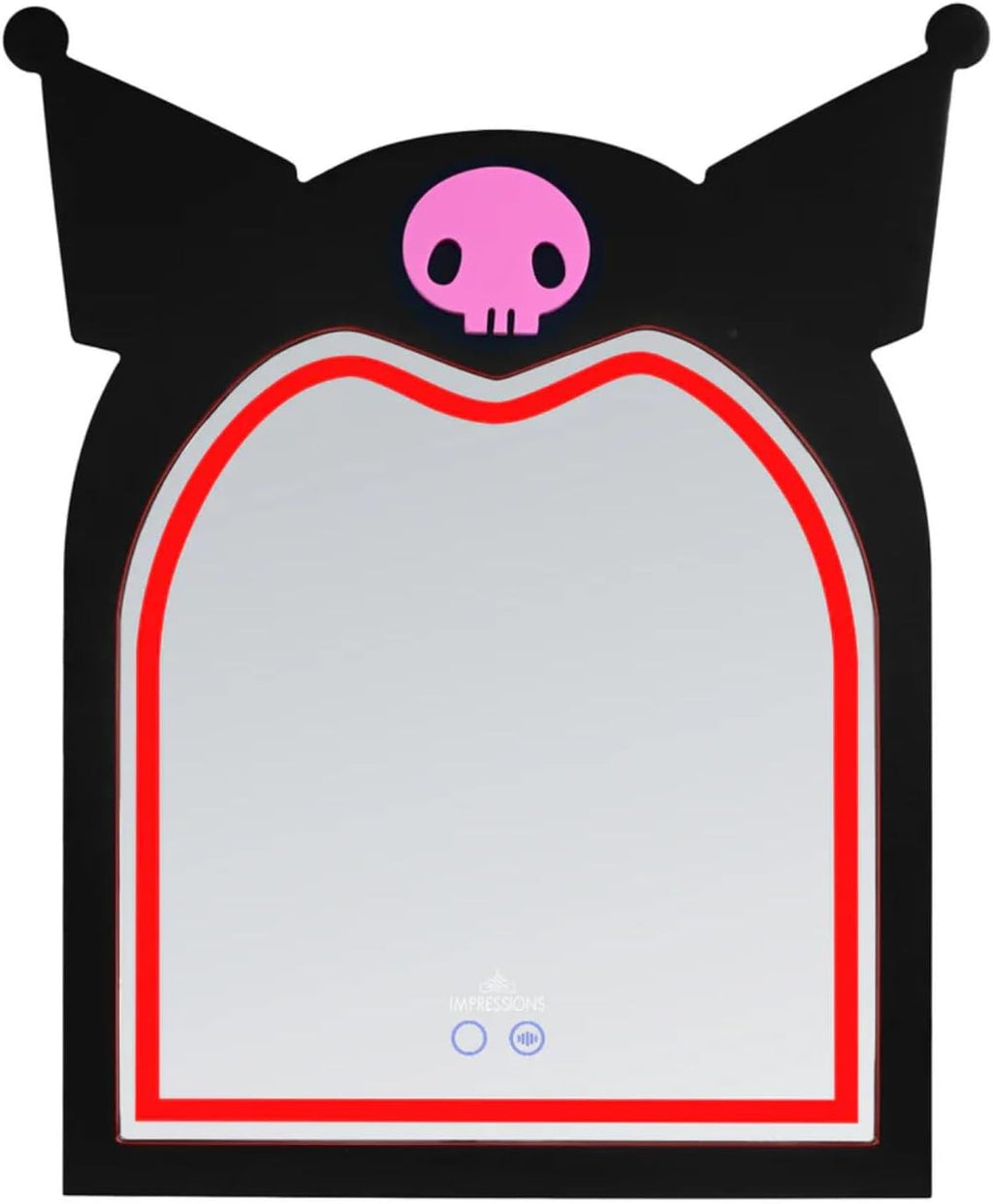 Impressions Vanity Kuromi Arch RGB Tabletop Mirror with Adjustable Strip LED Lights, App Control RGB Lighting, Soft Touch Sensor, Arched Mirrors for Wall Mount and U Shaped Easel Stand
