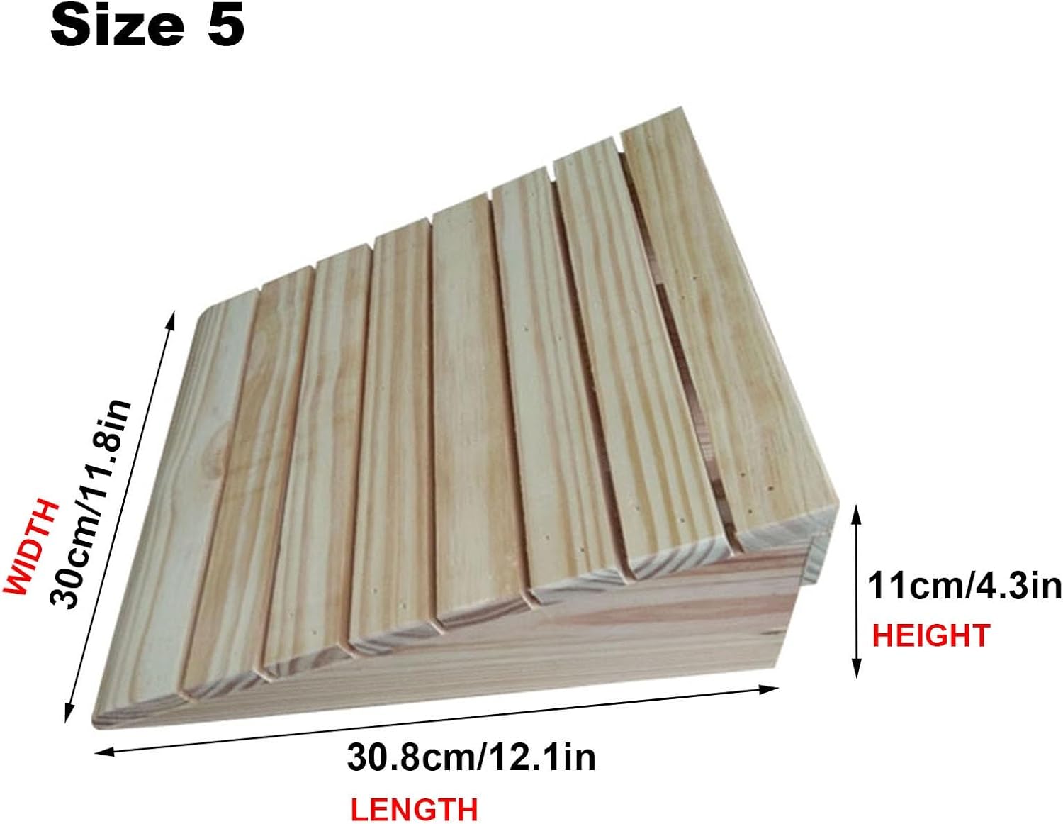2 Pcs Wooden Threshold Ramps for Doorway 2-6inch Rise, Portable Entry Ramp Outdoor Curb Ramp, Non-Slip Wheelchairs Transition Ramp for Steps/Front Door/Patio/Garage ( Size : 12.1x11.8x4.3in/30.8x30x11