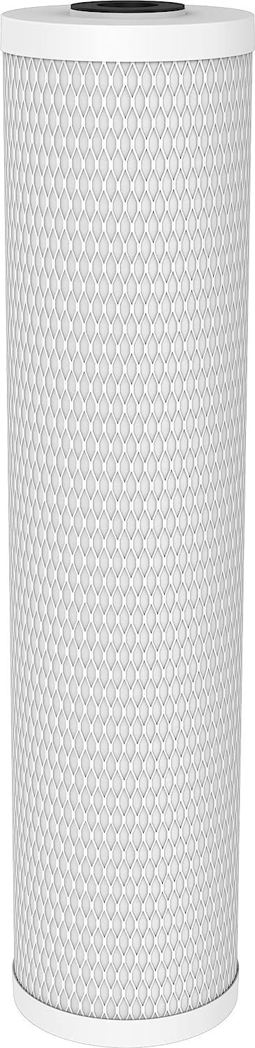 Pentair Pentek CBC20-BB Big Blue Carbon Block Water Filter, 20' x 4.5', 0.5 Micron, 150,000 Gallon Capacity, NSF Certified, Whole House Cartridge (Pack of 4)