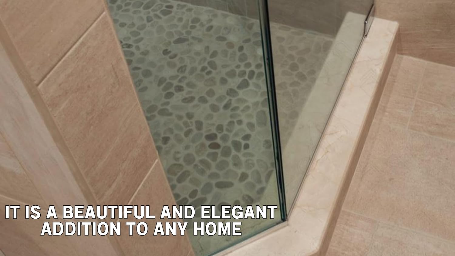 Tenedos Threshold Shower Curb Custom Cut Size Crema Beige Engineered Marble Stone Polished Doorway Floor Transition Tile for Bathroom Vanity Backsplash, Window Sill, Niche (Thickness 5/8)
