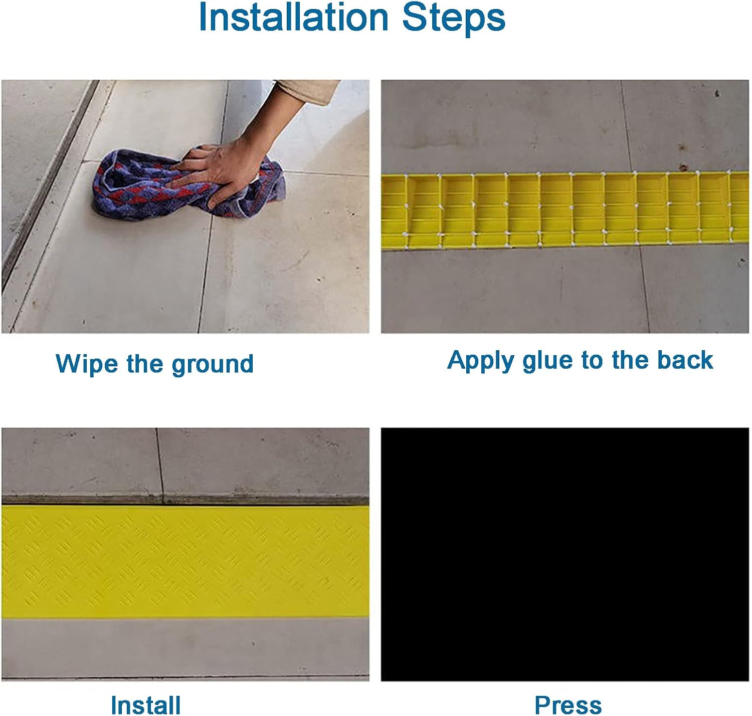 Ramps Portable Threshold Ramps, 3-9cm High, Indoor Curb Ramps, Non-Slip Kerb Ramp for Threshold Wheelchair Scooter Sweeping Robot, Door Step Accessible Rise Channel Mat (Color : Yellow, Size : 100x1