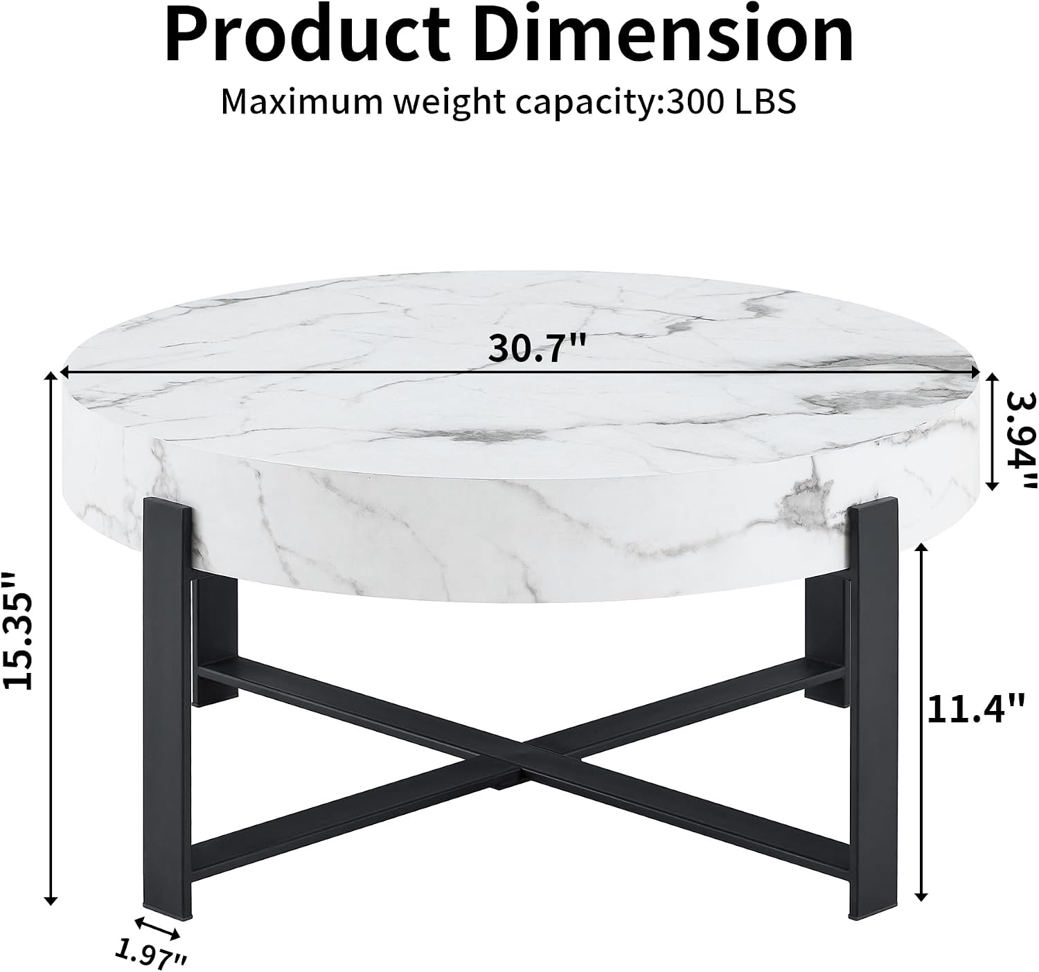 Marble Round Coffee Table Modern Coffee Tables for Living Room Travertine Stone Coffee Table with Storage for Apartment Office Small Space
