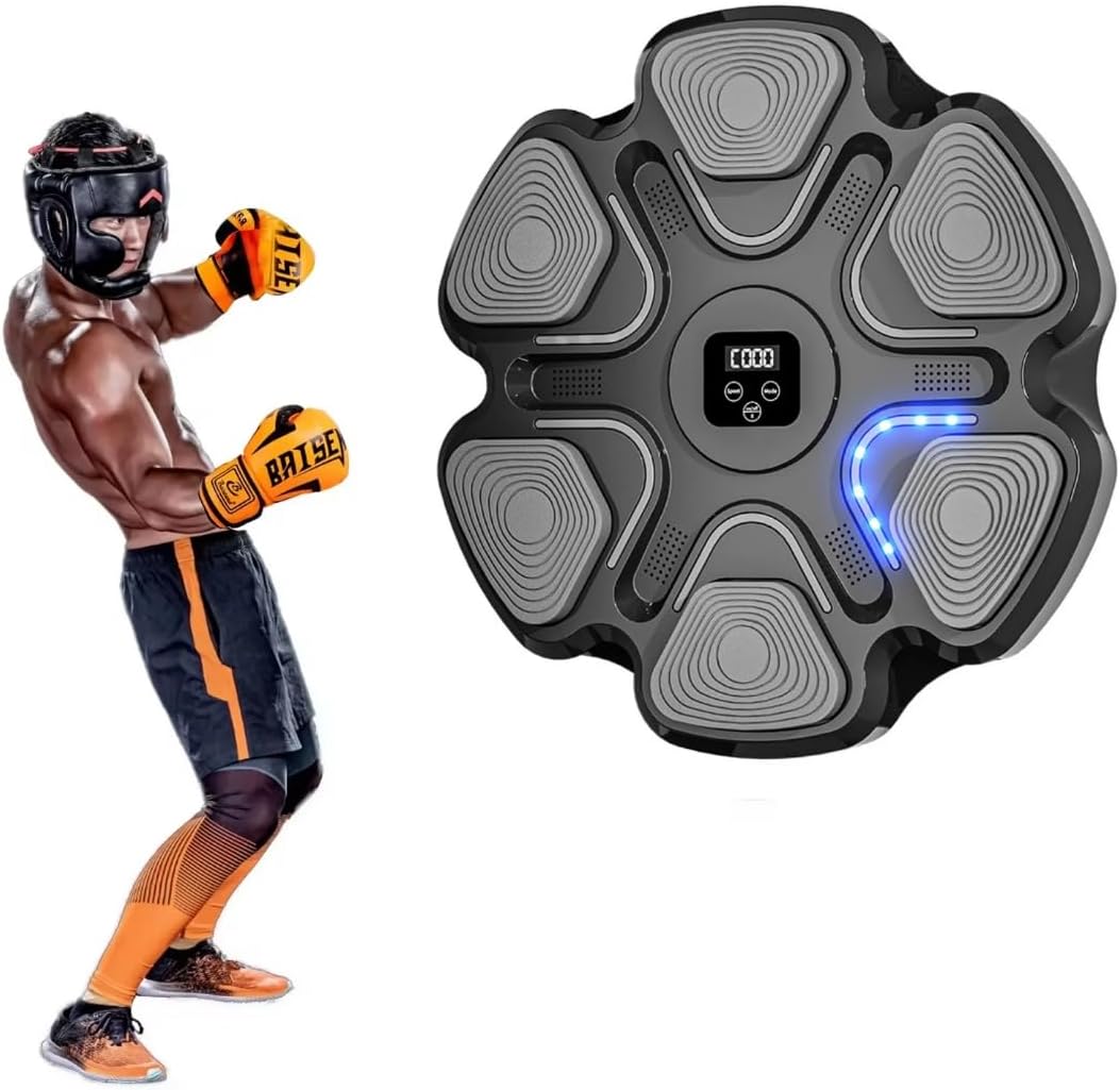Smart Boxing Training System with LED Feedback, Music Sync, Boxing Gloves, Mobile App Control, All Ages