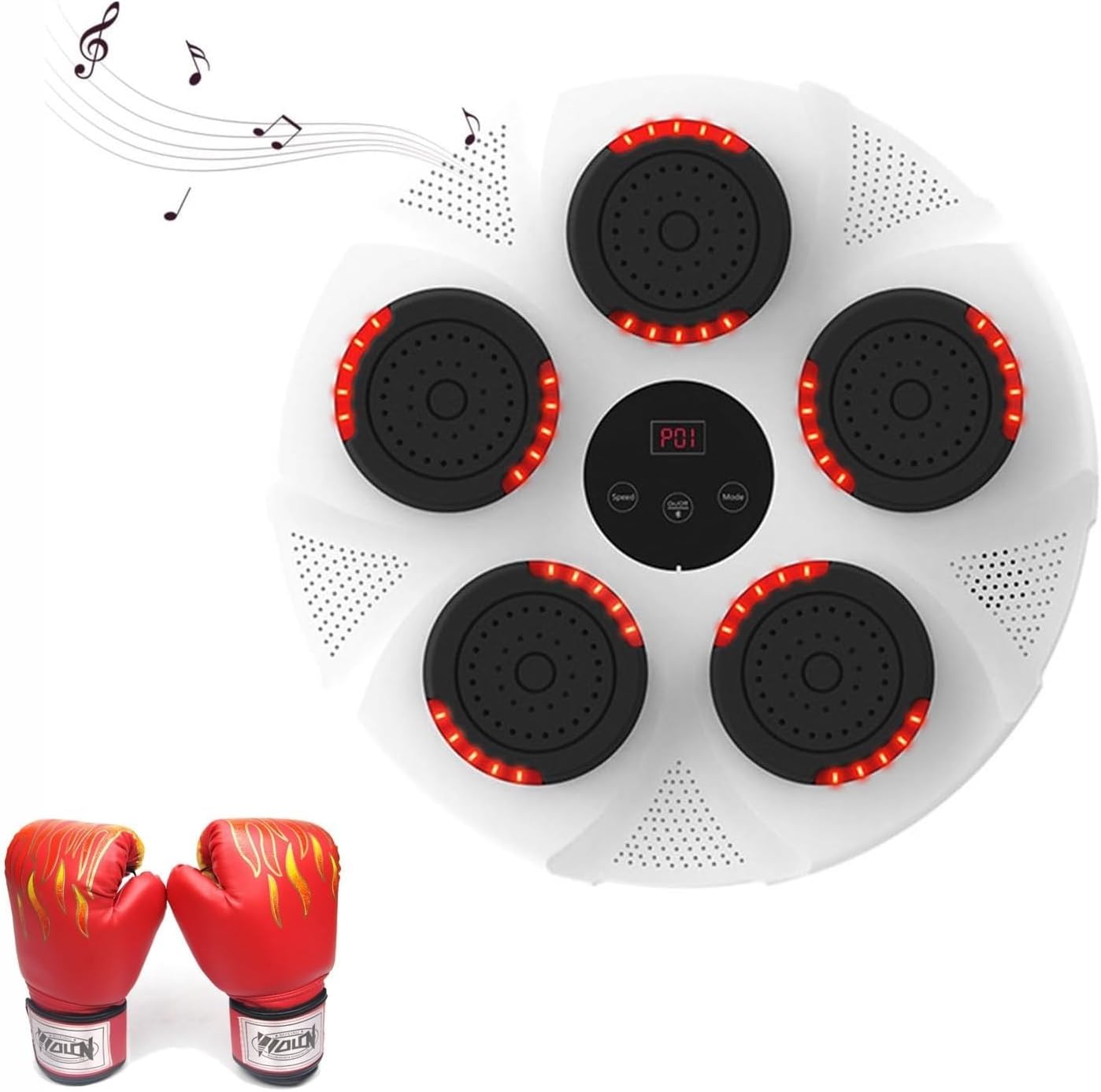 Electronic Music Boxing Machine Wall Mounted Boxing Machine with Music and Lights, Smart Boxing Training Equipment with Boxing Gloves