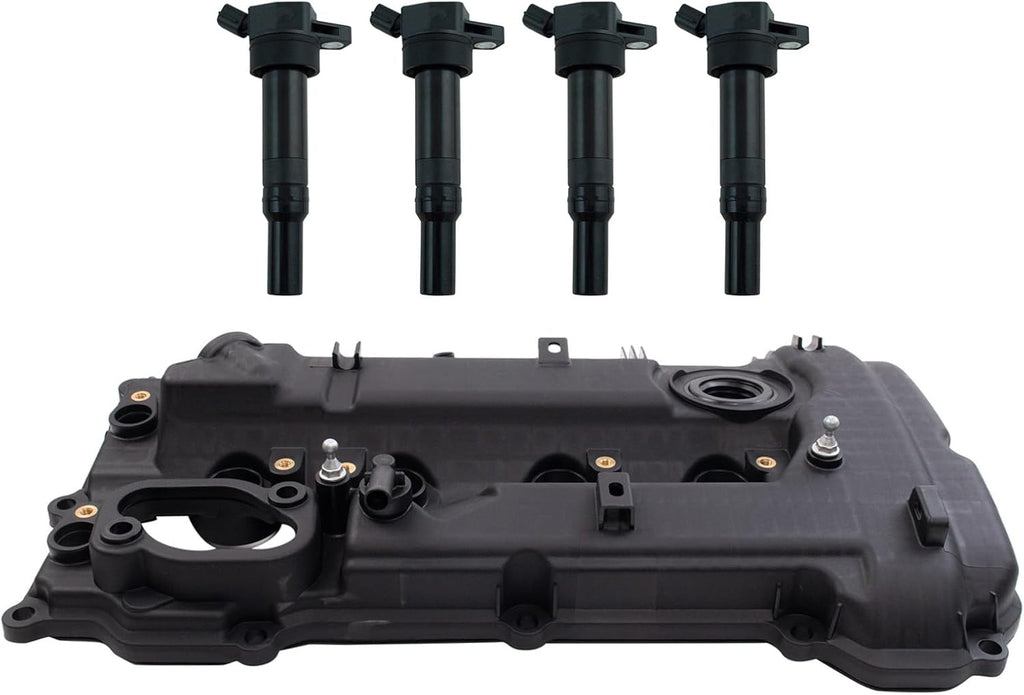 TRQ Ignition Coil Kit 5 Piece Coil on Plug Compatible with 2014 Hyundai Elantra Elantra Coupe Elantra GT Tucson 2014-2020 Kia Forte Forte Koup Forte5 Soul
