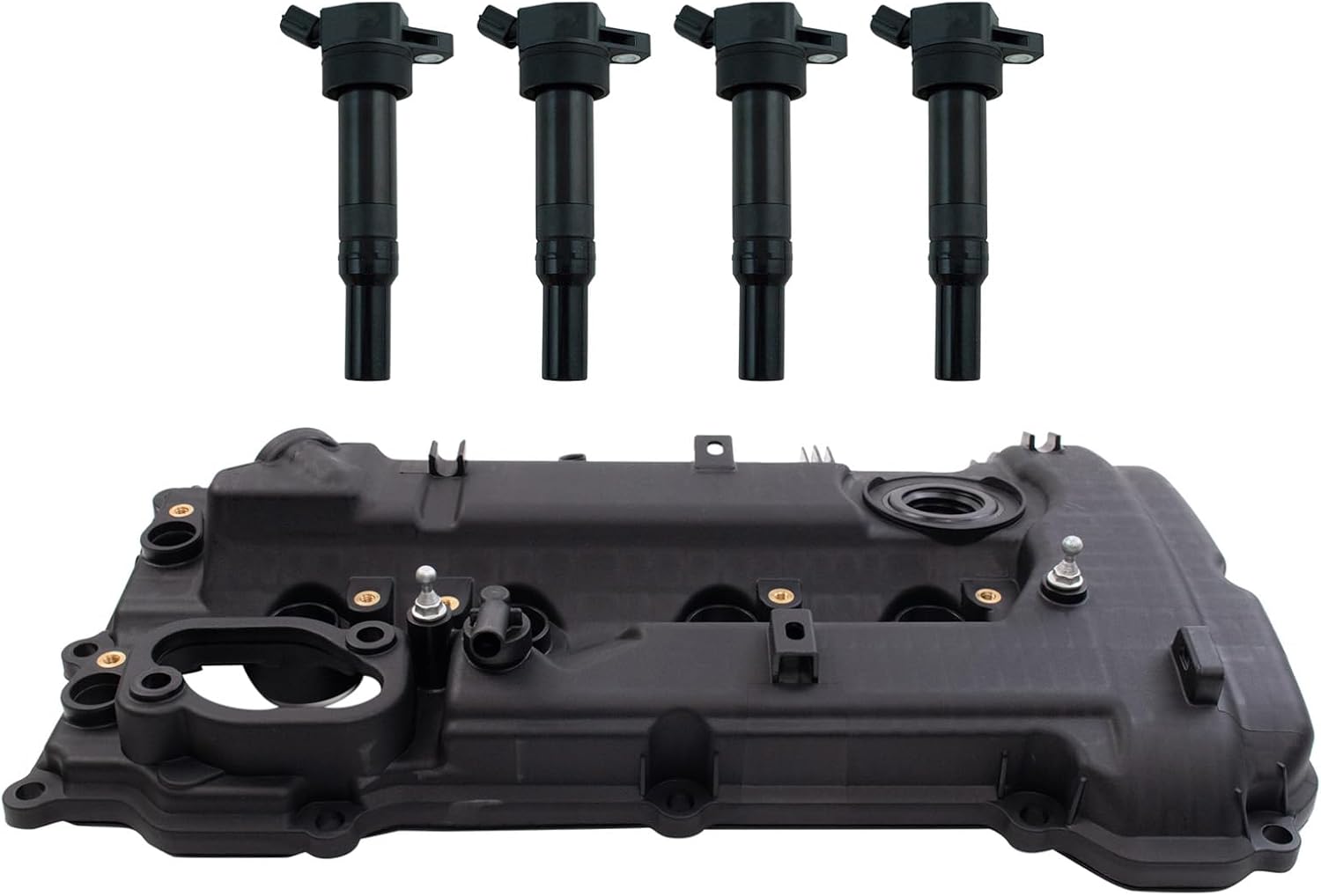 TRQ Ignition Coil Kit 5 Piece Coil on Plug Compatible with 2014 Hyundai Elantra Elantra Coupe Elantra GT Tucson 2014-2020 Kia Forte Forte Koup Forte5 Soul