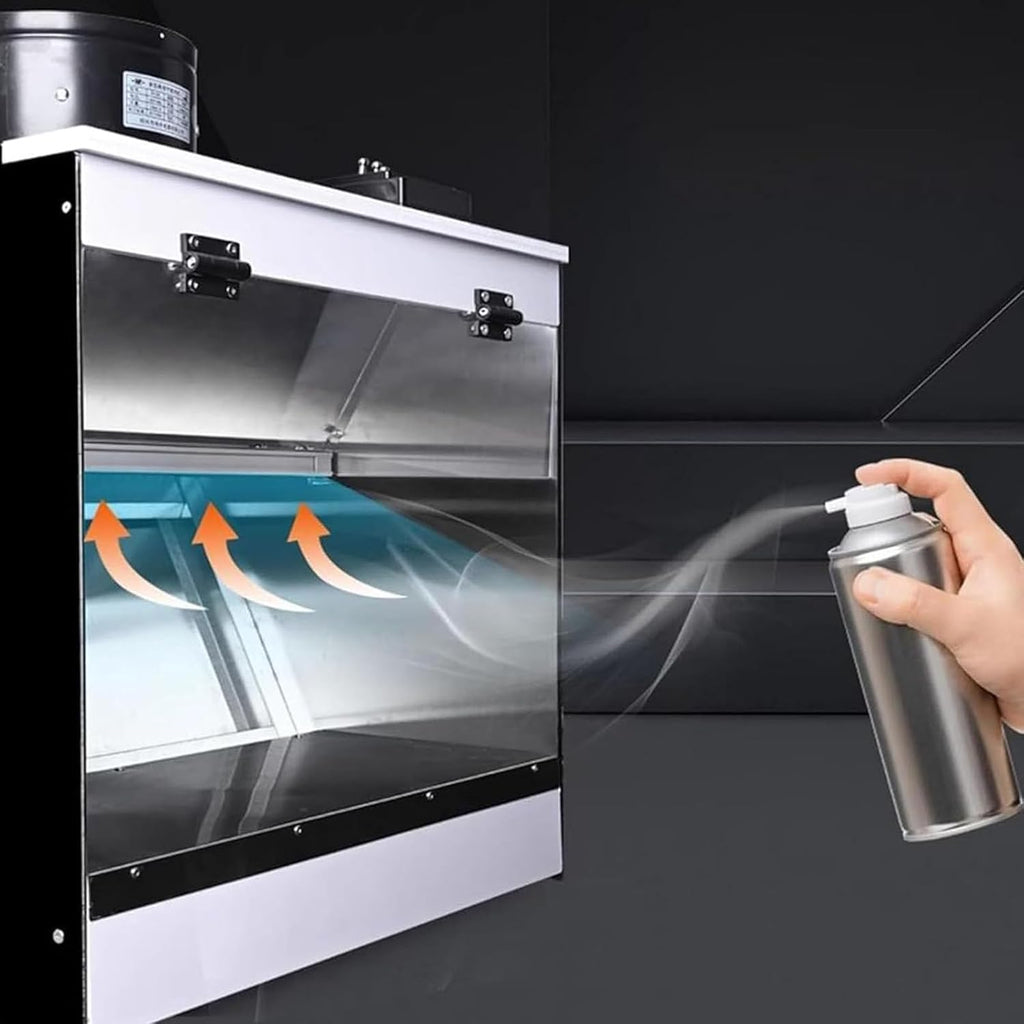 Airbrush Spray Booth, Craft Tabletop Airbrush Booth, Double Filtration System, LED Lighting, Made of 304 Stainless Steel, for Cake Model,S