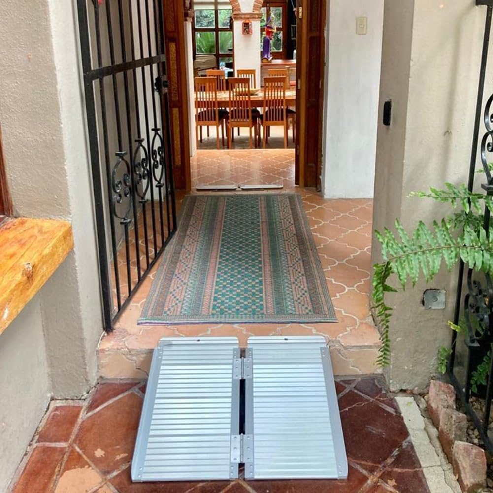 Portable Wheelchair Ramp - Non-Skid Aluminum Scooter Ramp for Home, Bank, Hotel, Thresholds, and Doorways - Durable and Safe Mobility Solution
