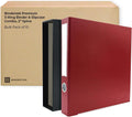 3-Ring Premium Binder & Slip Case Combo, Pack of 10 - Brick Red, 2' Spine Width, 325 Sheet Capacity, 1.25' D-Rings, Linen-Textured Covers, Steel Reinforced Edges by Bindertek