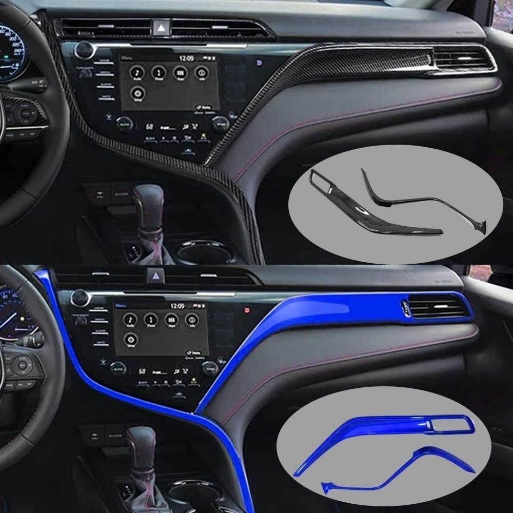 for Toyota Camry LE SE XLE XSE 2021 2022 2023 Models Blue Plastics ABS Full Set of Car Interiors Instrument Panel Center Console Trim Air Outlet Steering Wheel Cover Car Accessories 9pcs