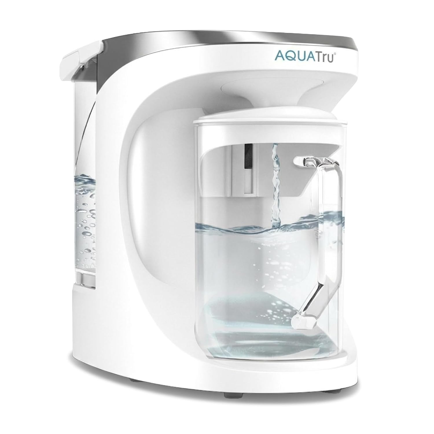 AquaTru Glass Carafe | Countertop Reverse Osmosis Water Filter Countertop RO System Water Purifier | 4 Stage Reverse Osmosis Filtration | Removes 84 Contaminants Like PFOA + PFOS, Lead, Microplastics