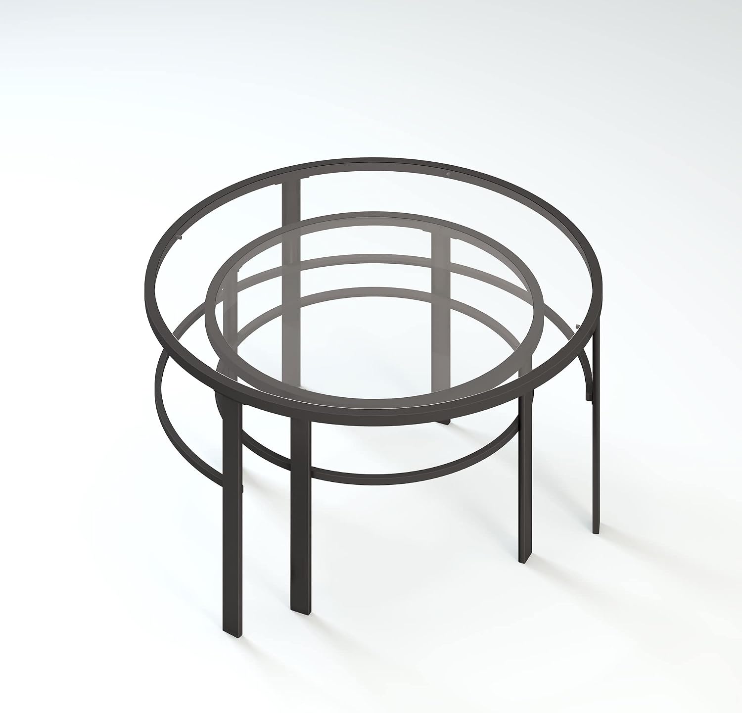 Henn&Hart Round Nested Coffee Table in Blackened Bronze, Coffee Table coffee tables for living room, studio apartment essentials, 36' Wide
