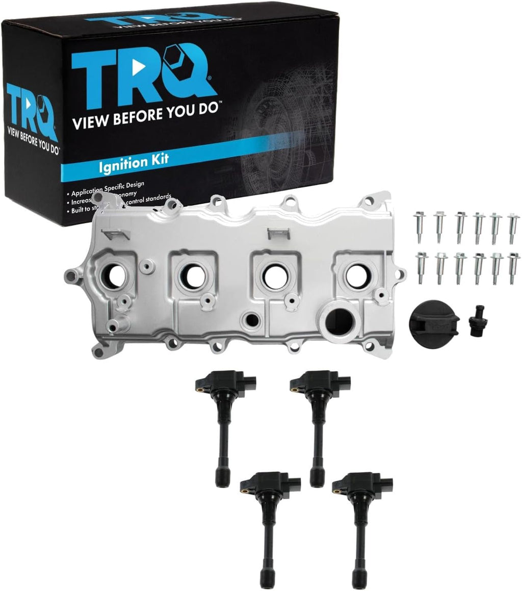 TRQ Ignition Coil Kit 5 Piece Compatible with 2007-2013 Nissan Altima 2008-2013 Rogue 2007-2012 Sentra