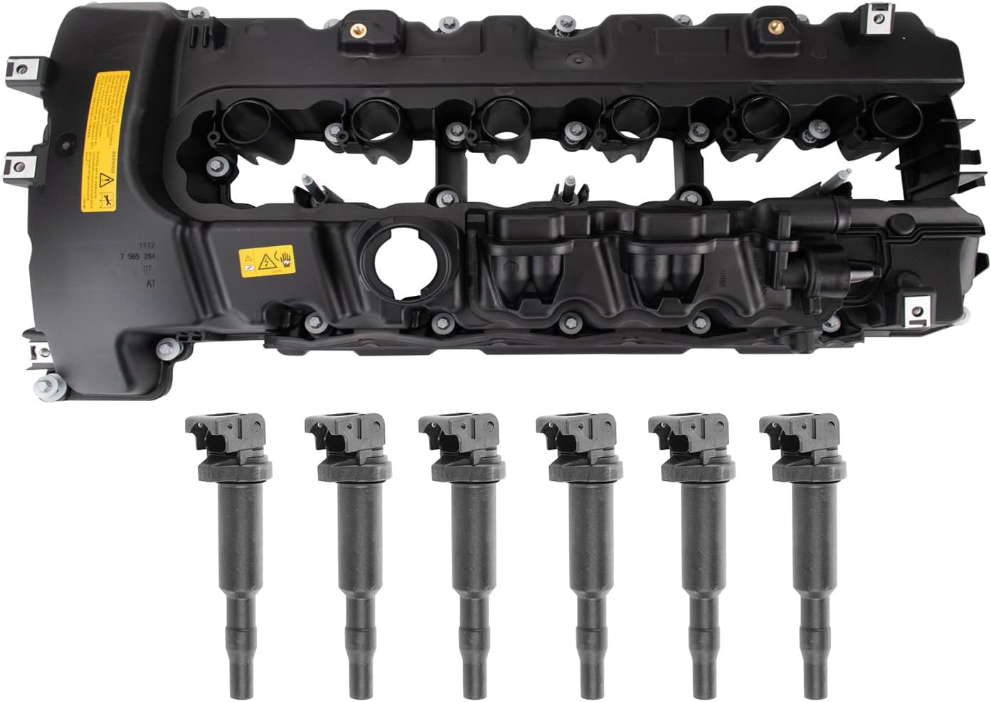 TRQ Ignition Coil Kit 7 Piece Valve Cover Compatible with 2007-2010 BMW 335i 335xi 2008-2010 135i 2008 535i 535xi 2009-2010 535xi 2011-2013 335is 2011-2012 740i 2011-2016 Z4