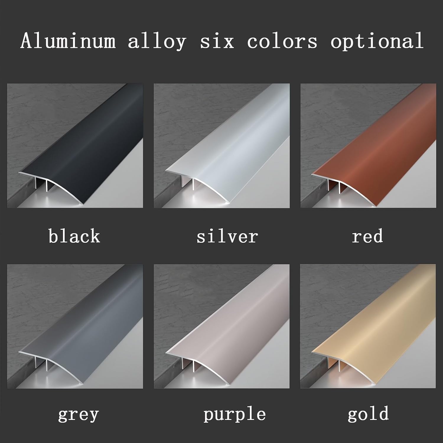 Aluminum Floor Transition Strip, 36' Aluminum Carpet To Tile Transition Strip, Interior Metal Thresholds For Doorways Vinyl Laminate, Floor Transition Strip Wood To Tile, 36in X 1.6in(Red,360cm(90x4))