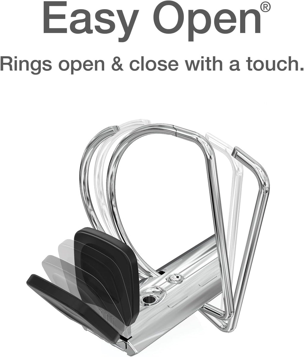 Cardinal 3 Ring Binder, 1.5 Inch Premier Easy Open Binder, ONE-Touch Locking Slant-D Rings, 400-Sheet Capacity, ClearVue Cover, PVC-Free, Black (10311) (Pack of 12)