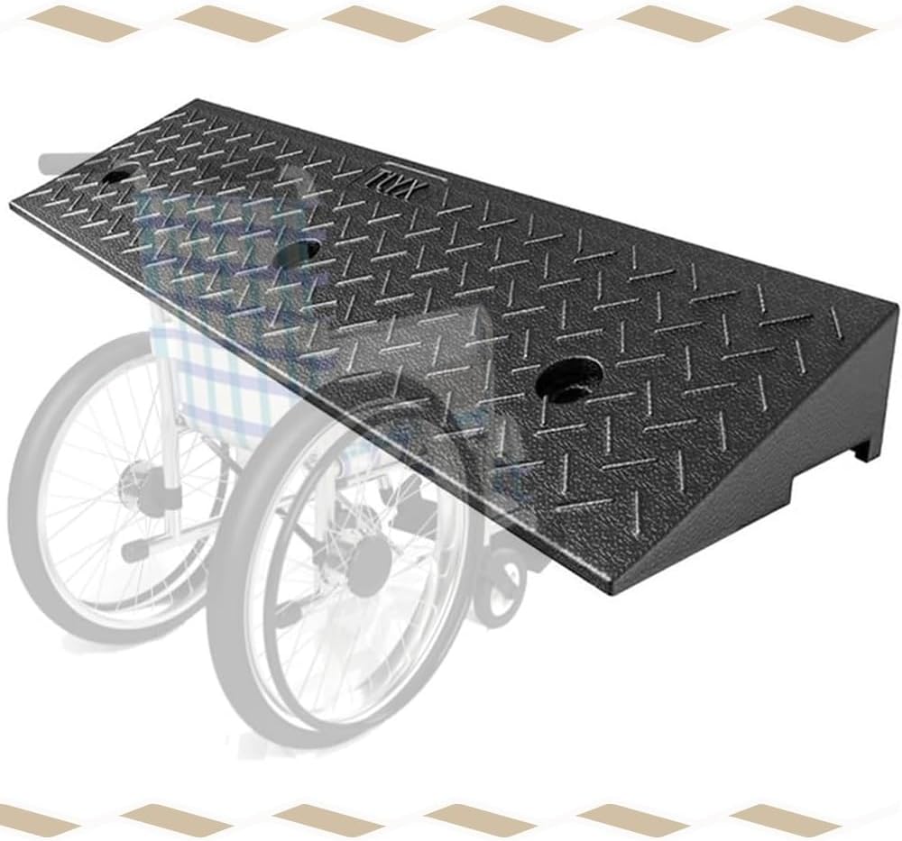 Curb Ramp 1-5'' Rise Wheelchair Ramp Non-Slip Threshold Ramps, Heavy Duty Shed Storage Ramps, Rubber Driveway Ramps for Cars, Motorcycles, Warehouse(100x30x9cm/39.3x11.8x3.5in)