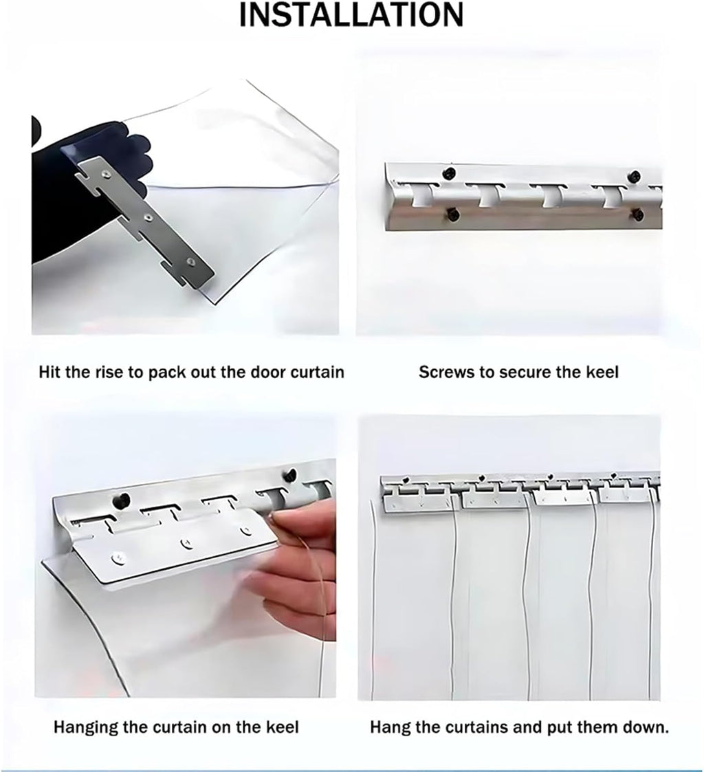 1.6mm/1.8mm Thickness Freezer Curtain Plastic Curtain Strips, Door Thresholds for Exterior Doors Strips (1.8mm,0.75Mx2M)