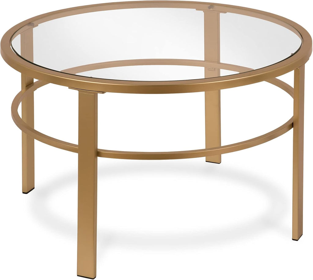 Henn&Hart Round Nested Coffee Table in Brass, Coffee Table coffee tables for living room, studio apartment essentials