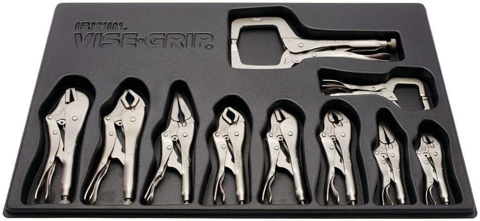 IRWIN Tools VISE-GRIP Original Locking Tool Set with Tray, 10 Piece, 1078TRAY