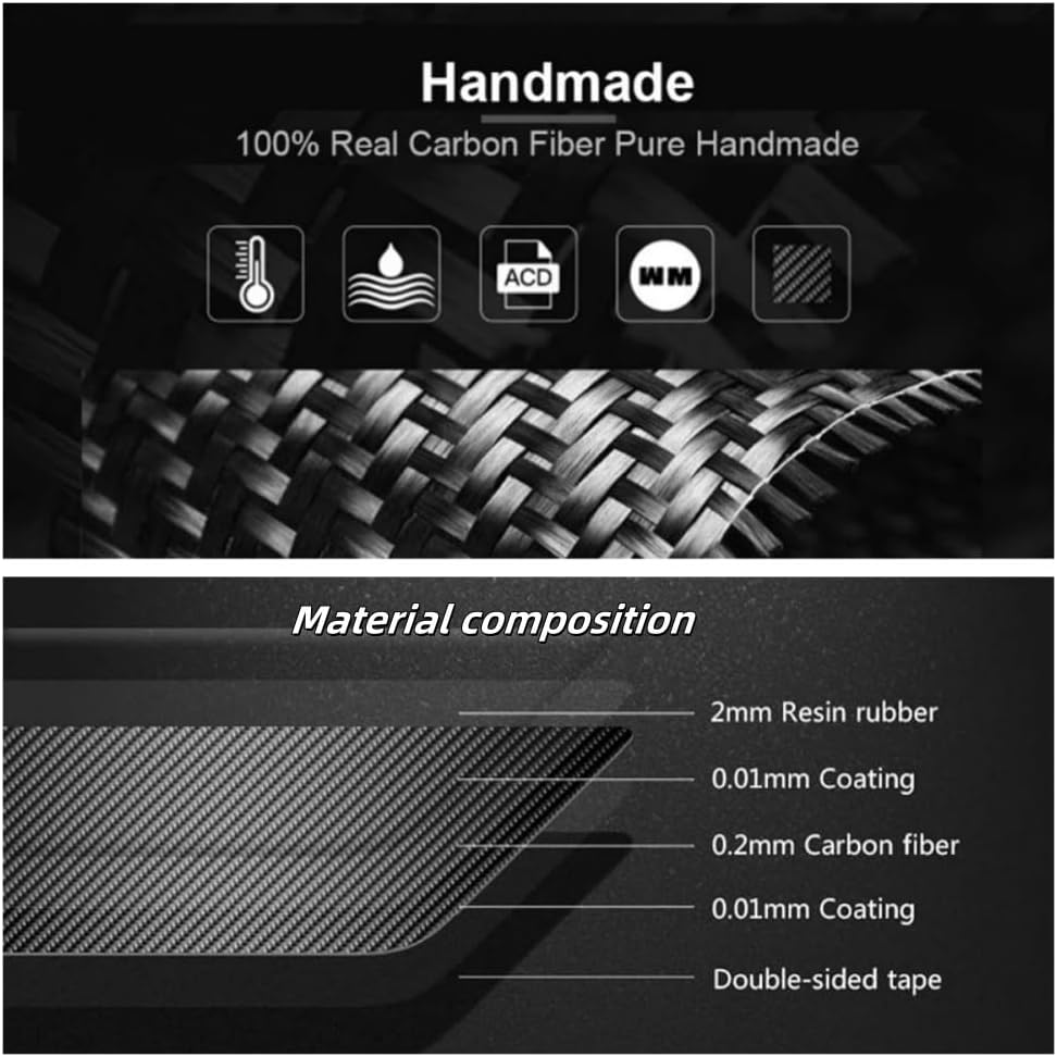 2pcs Car Roof Trim Trim on Both Sides Black&Red Color Carbon Fiber Decoration Compatible with Porsche 911 992 2019-2023 Models Car Accessories(Black Carbon Fiber)