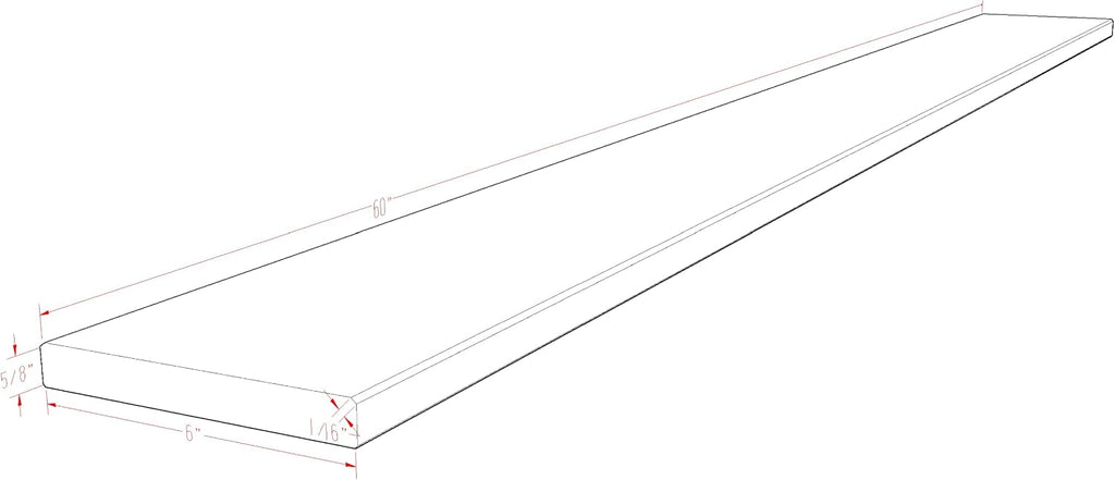 Tenedos Solid White Engineered Marble Doorway Floor Threshold Saddle Polished, for Shower Curb, Bathroom Vanity Backsplash, Window Sill, Maintenance Free, Stain Resistant (6' x 60')