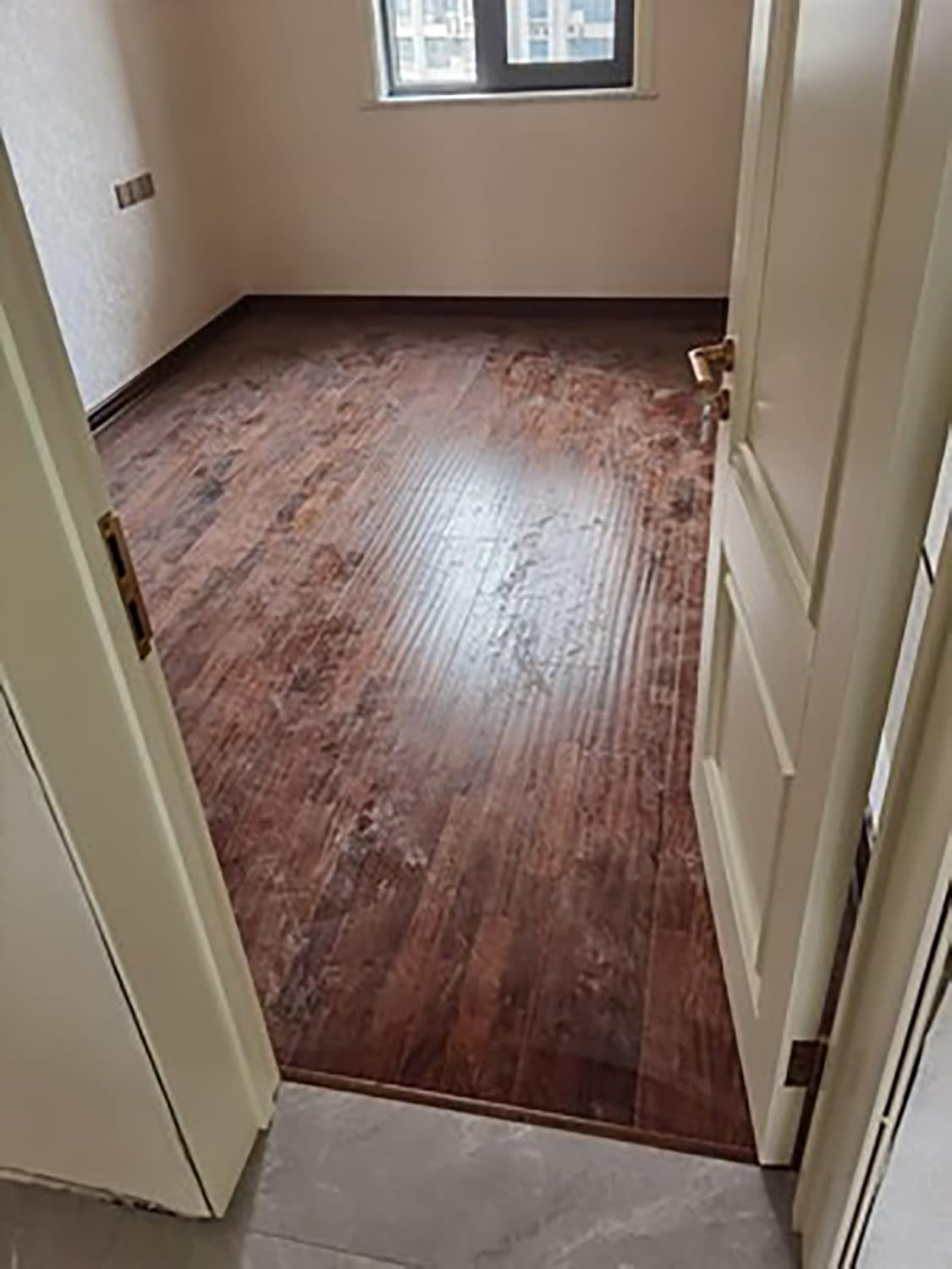 Metal T Molding Transition Strip, Carpet Edge Trim Self Adhesive, Gray Reducer Doorways Threshold Ramp for Flat Floor, Wood Effect Edging Strips (Color : Width 33mm, Size : Length 100cm (39.4in))