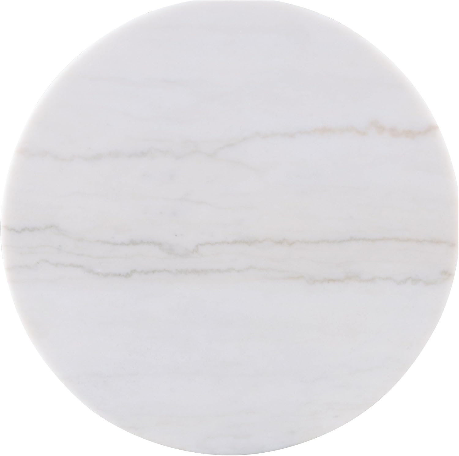 Coaster Home Furnishings - Jason - Wood and Metal - Coffee Table with Reeded Drum Base, Gold Ring Accent, and Round Shape - Living Room - 35-Inch - Greige and White Marble - 711418