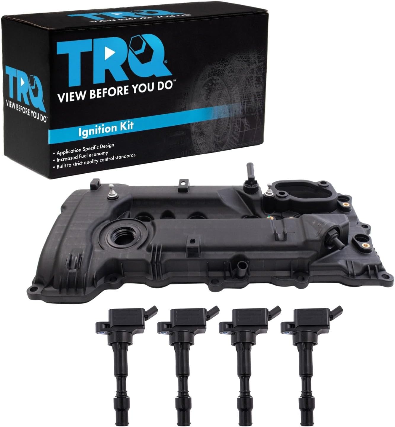 TRQ Ignition Coil Kit 5 Piece Compatible with 2015-2016 Hyundai Elantra 2017-2018 Kia Forte