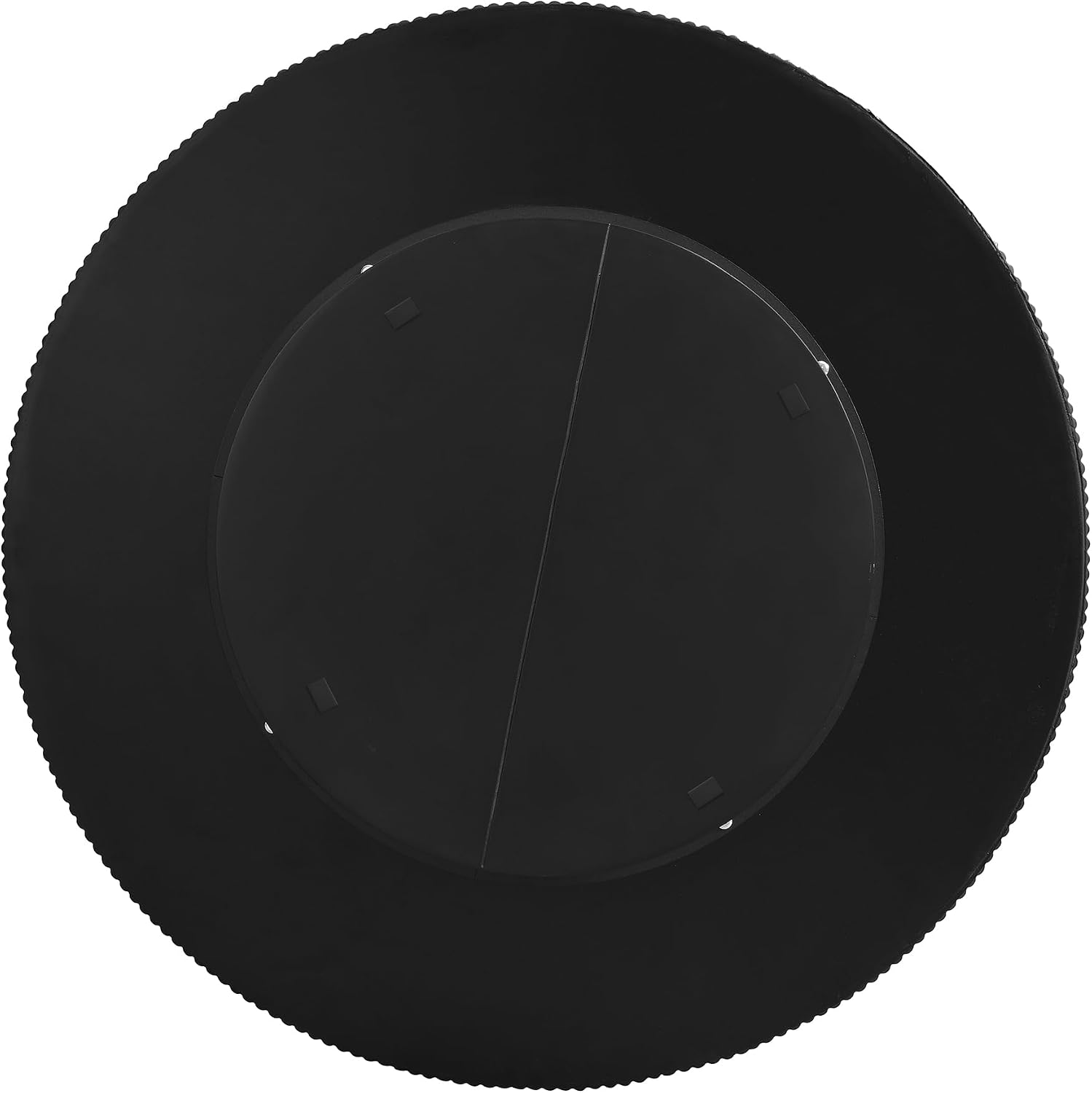 WILLIAMSPACE 31.5' Black Round Coffee Table with 6.8' Thick Tabletop & Sturdy Base, Modern Drum Center Table Circle Accent Side Table for Living Room, Minimalist Fluted Design, Black
