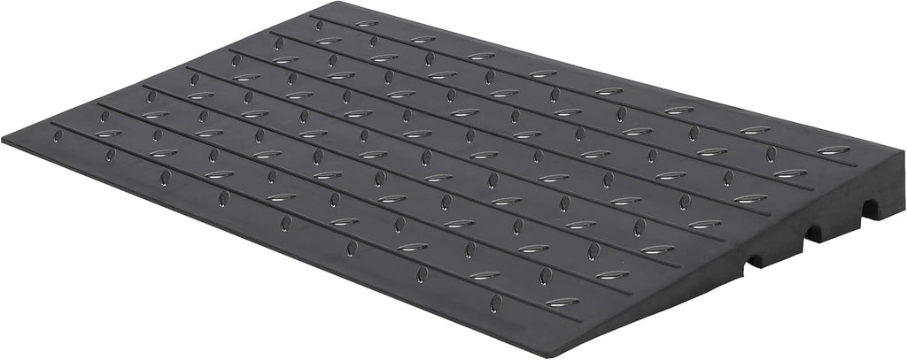 Towallmark Rubber Threshold Ramp Doorway, 4'' Rise Wheelchair Threshold Ramp, 2500LBS Capacity No-Slip Driveway Curb Ramps for Wheelchair Mobility Scooter Power Chairs with 3 Channels Cord Cover