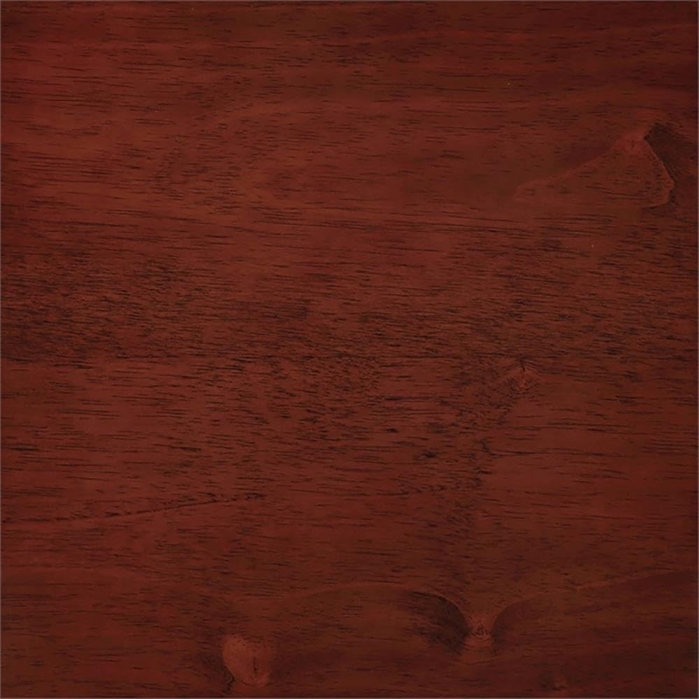 Pemberly Row Round Coffee Table with Shelf, Mahogany Wood Finish, 30 in Diameter, Rubberwood and Veneer Construction, Two Tiers, Classic Design for Living Room or Home