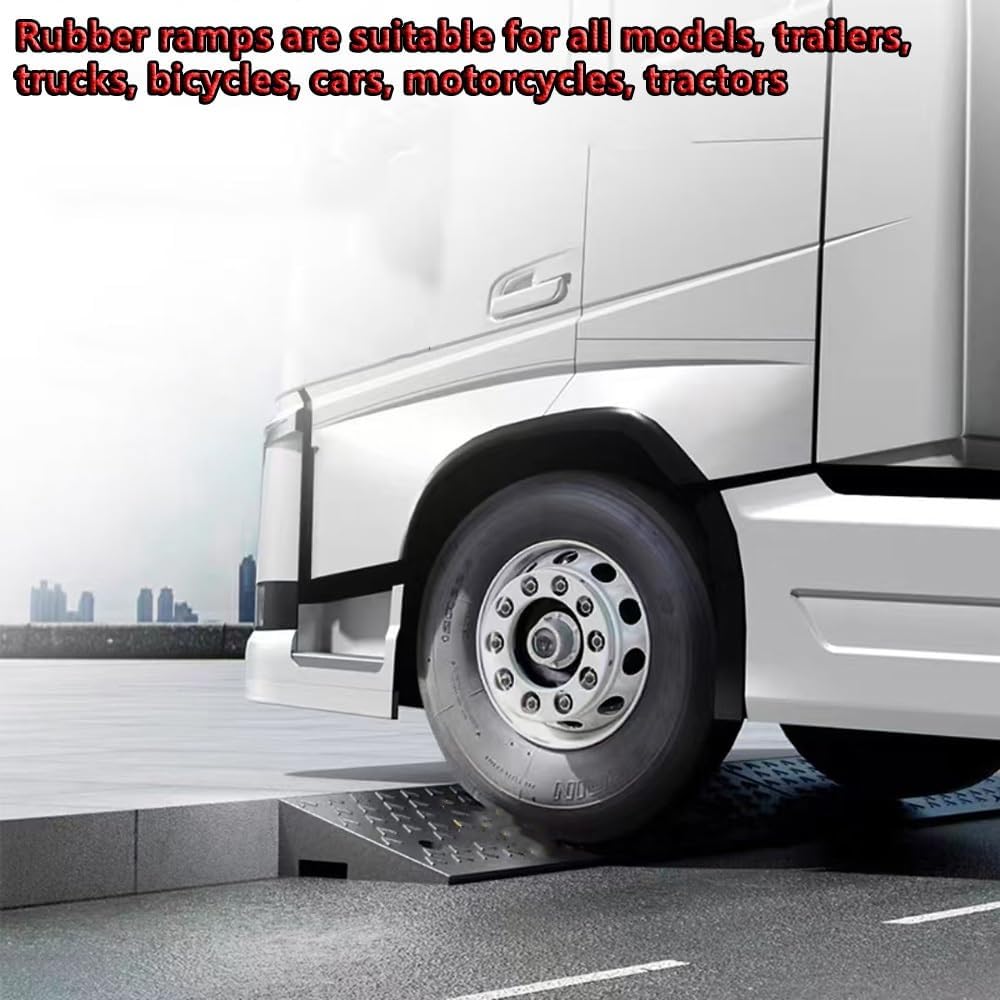 Curb ramp,Driveway ramp, Garage Threshold Ramp 2' 3' Rise Heavy Duty Loading Shed Ramps for Trailer Walkers(50x30x14cm)