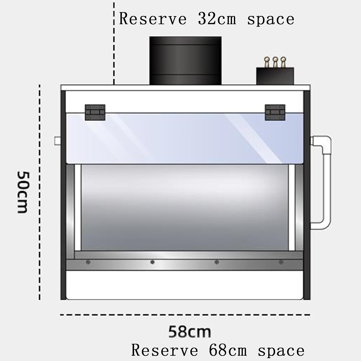 Airbrush Spray Booth with Waterfall, Craft Tabletop Airbrush Booth with Water Curtain Exhaust Air System, LED Lighting, for Cake Model,L